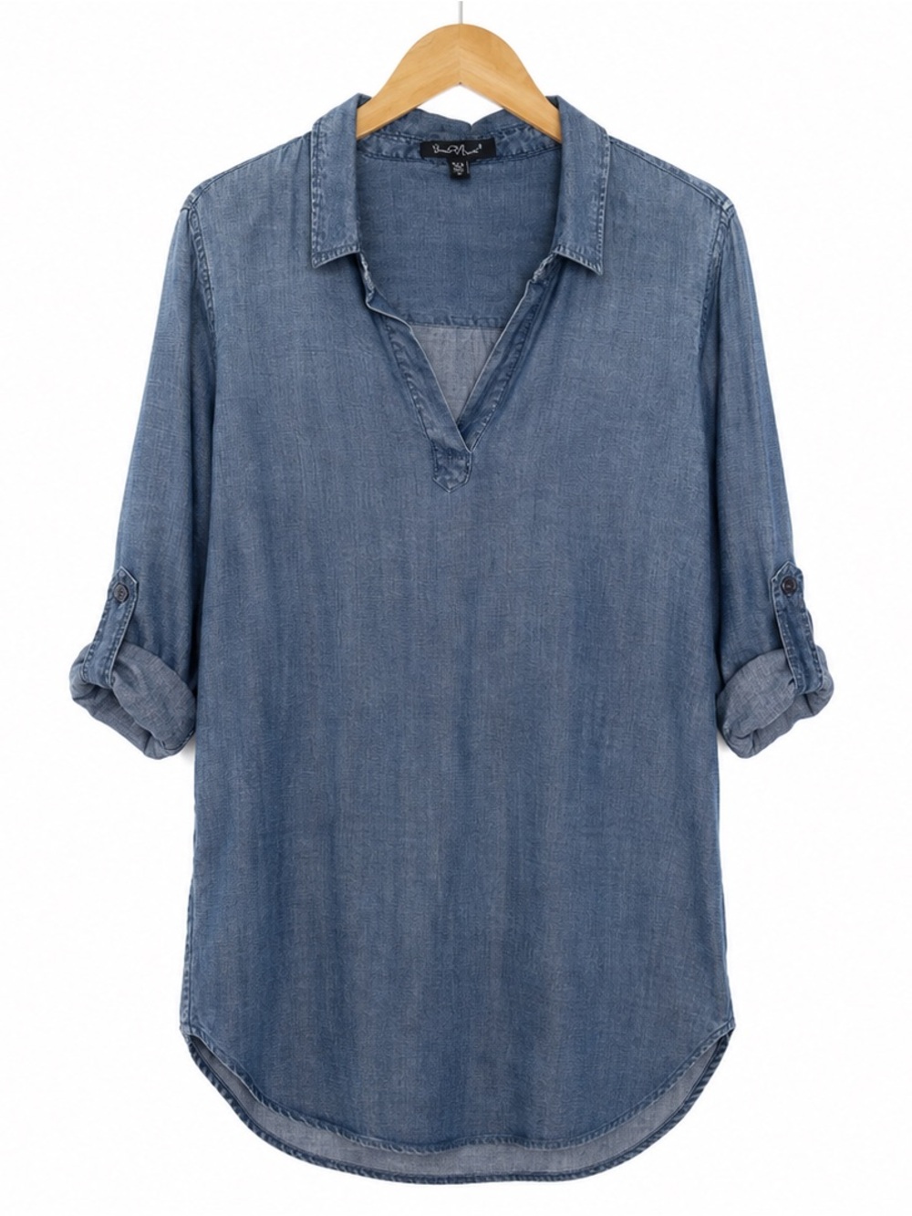 Women’s Washed Chambray Tunic Dress - Blue